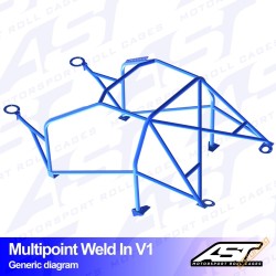 AST Rollcages V1 Weld-In 10-Point Roll Cage for Audi S3 8P (06-12) - FIA