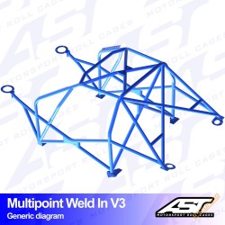 AST Rollcages V3 Weld-In 10-Point Roll Cage for Audi S3 8P (06-12) - FIA