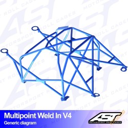 AST Rollcages V4 Weld-In 10-Point Roll Cage for Audi S3 8P (06-12) - FIA