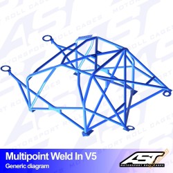 AST Rollcages V5 Weld-In 10-Point Roll Cage for Audi S3 8P (06-12) - FIA