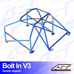 AST Rollcages V3 Bolt-In 6-Point Roll Cage for Audi A3 8V Sportback (12-20) - FIA