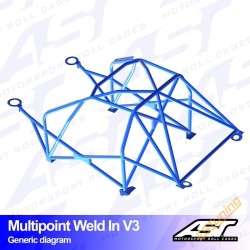 AST Rollcages V3 Weld-In 10-Point Roll Cage for Audi A3 8V Sportback (12-20) - FIA