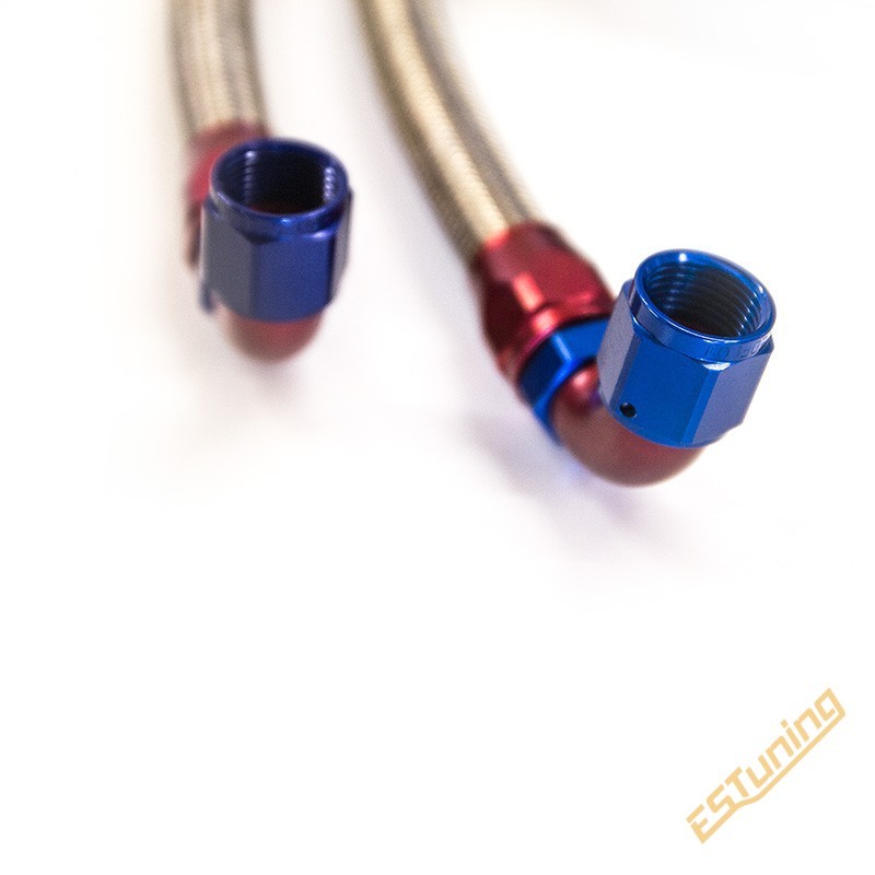Braided Oil Cooler Lines - 70cm - Dash 10 Alloy Fittings (Sold Per Pair)