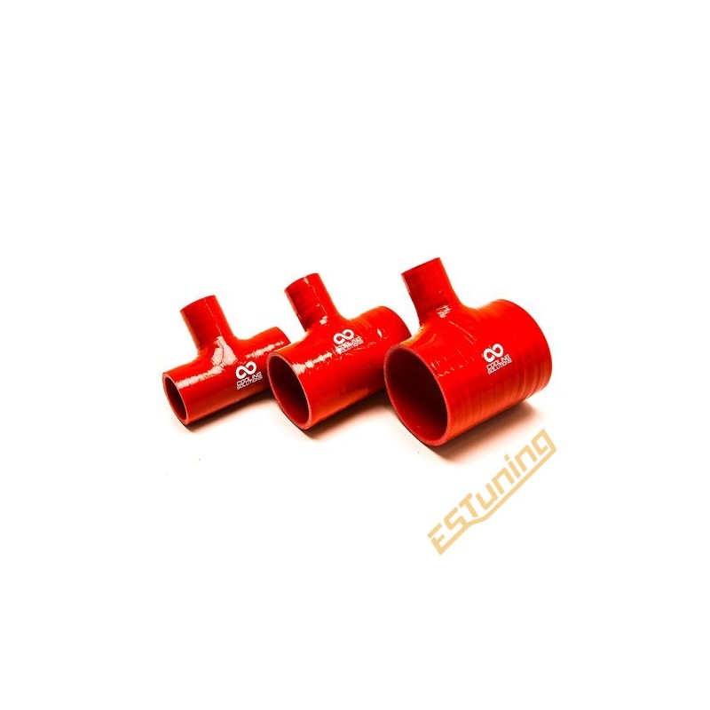 Silicon T-Piece Ø70 mm, Length 102 mm, Thick. 5 mm, Red