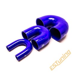 180° Silicone Elbow - Ø19 mm, Length 105x95x105 mm, Thick. 4 mm, Blue