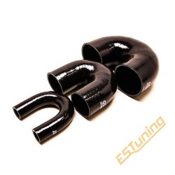 180° Silicone Elbow - Ø30 mm, Length 105x95x105 mm, Thick. 4 mm, Black