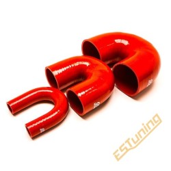 180° Silicone Elbow - Ø16 mm, Length 105x95x105 mm, Thick. 4 mm, Red