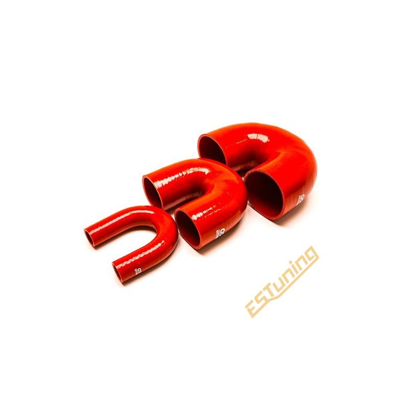 180° Silicone Elbow - Ø16 mm, Length 105x95x105 mm, Thick. 4 mm, Red