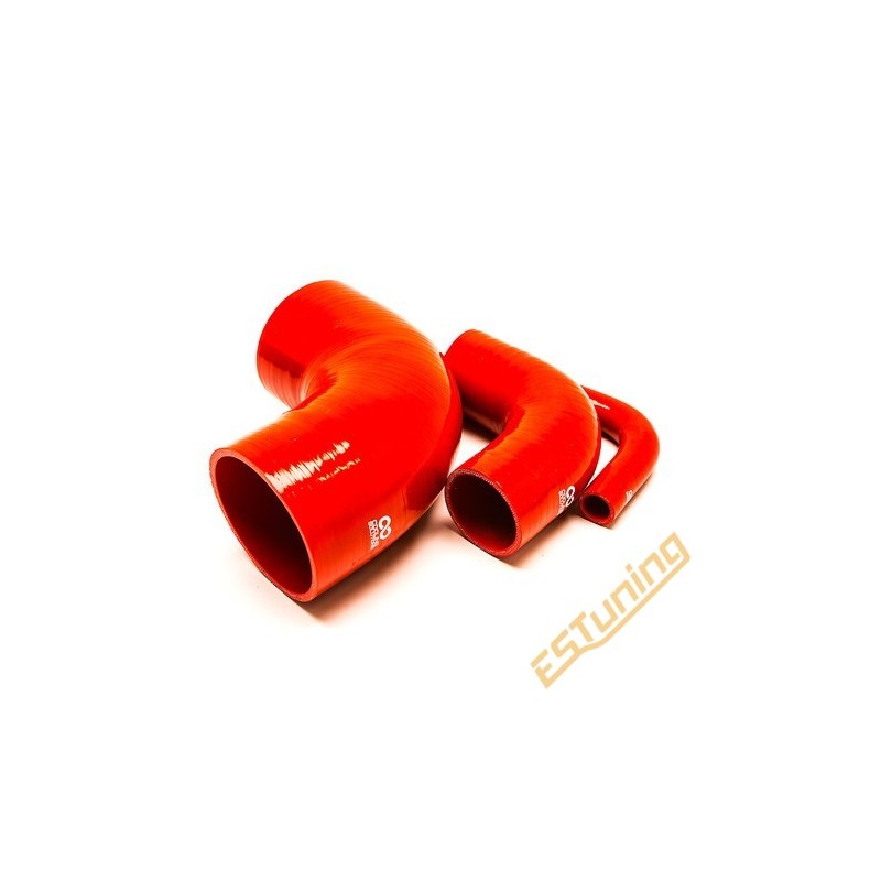90° Silicone Elbow - Ø25 mm, Length 102x102 mm, Thick. 4 mm, Red