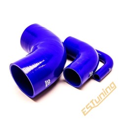 90° Silicone Elbow - Ø6.5 mm, Length 63x63 mm, Thick. 4 mm, Blue