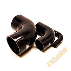 90° Silicone Elbow - Ø6.5 mm, Length 63x63 mm, Thick. 4 mm, Black