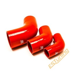 67° Silicone Elbow - Ø70 mm, Length 125x125 mm, Thick. 5 mm, Red