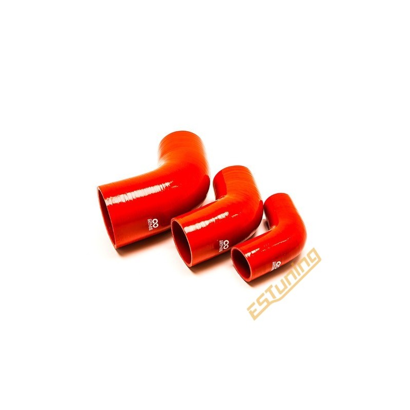 67° Silicone Elbow - Ø70 mm, Length 125x125 mm, Thick. 5 mm, Red