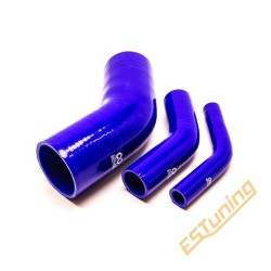 45° Silicone Elbow - Ø16 mm, Length 102x102 mm, Thick. 4 mm, Blue