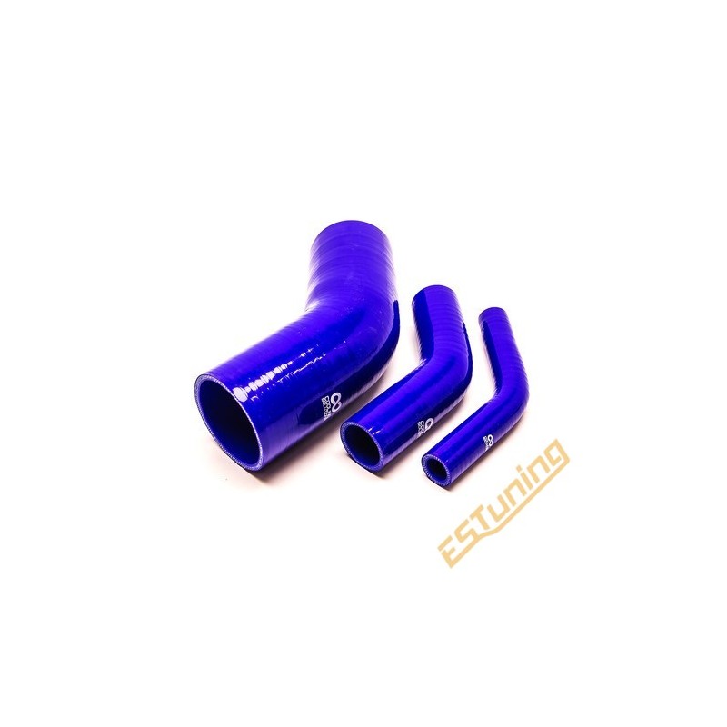 45° Silicone Elbow - Ø45 mm, Length 102x102 mm, Thick. 4 mm, Blue