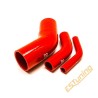 45° Silicone Elbow - Ø8 mm, Length 63x63 mm, Thick. 4 mm, Red