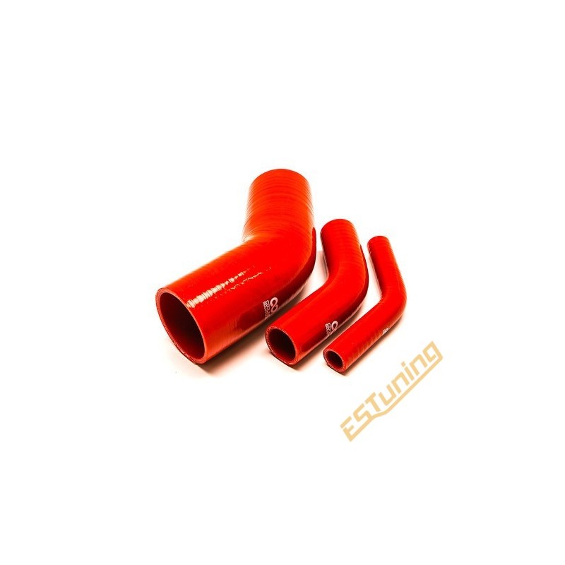 45° Silicone Elbow - Ø11 mm, Length 63x63 mm, Thick. 4 mm, Red
