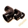 90° Silicone Elbow - Ø9.5 mm, Length 63x63 mm, Thick. 4 mm, Black