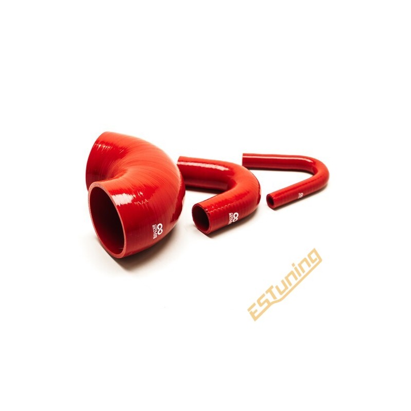 135° Silicone Elbow - Ø16 mm, Length 187x187 mm, Thick. 4 mm, Red