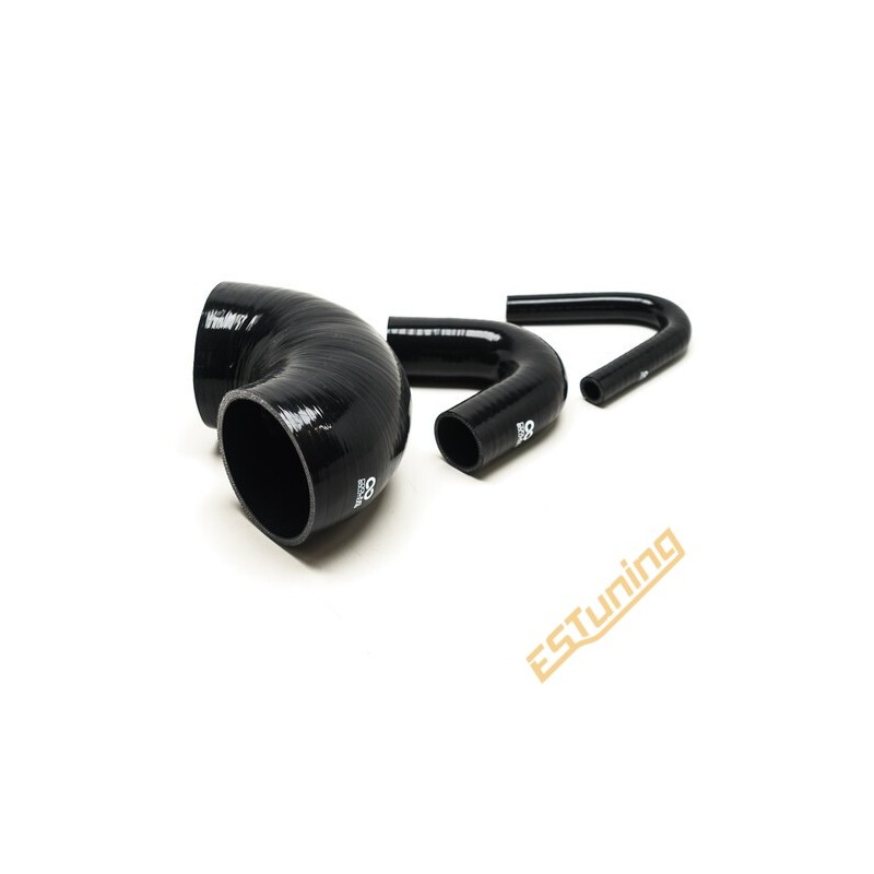 135° Silicone Elbow - Ø83 mm, Length 187x187 mm, Thick. 5 mm, Black