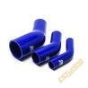 45° Silicone Reducer Elbow - Ø102-90 mm, Length 152x152 mm, Thick. 6 mm, Blue