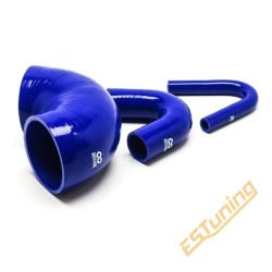 135° Silicone Elbow - Ø63 mm, Length 187x187 mm, Thick. 5 mm, Blue